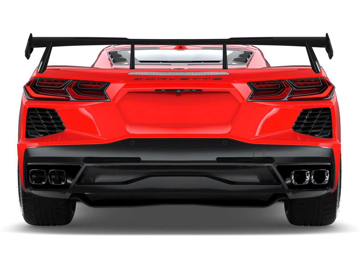 High Wing Rear Spoiler; Gloss Black (20-26 Corvette C8)