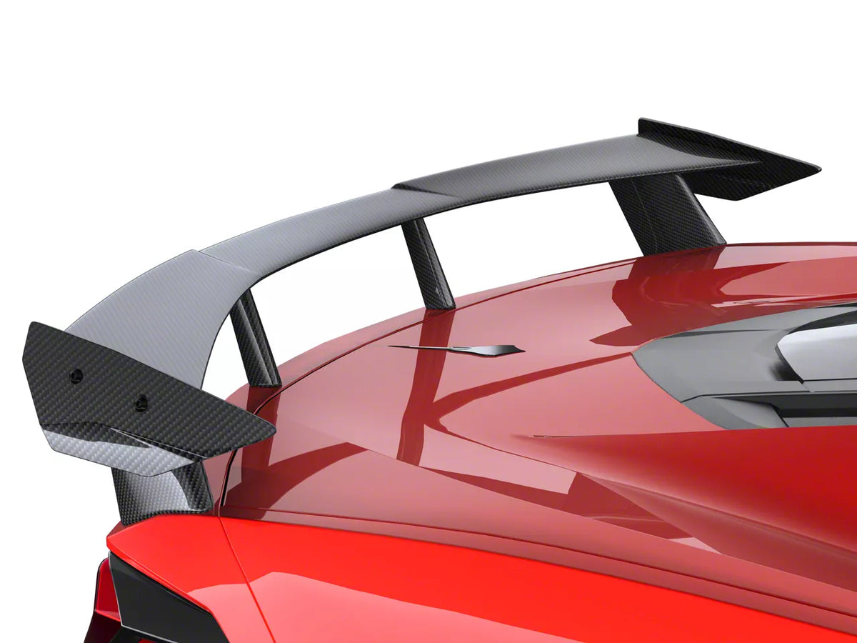 High Wing Rear Spolier; Carbon Fiber (20-26 Corvette C8)