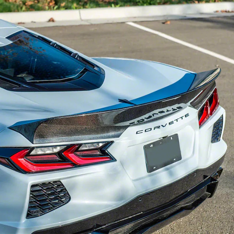 Performance Ducktail Rear Spolier; Carbon Fiber (20-26 Corvette C8)