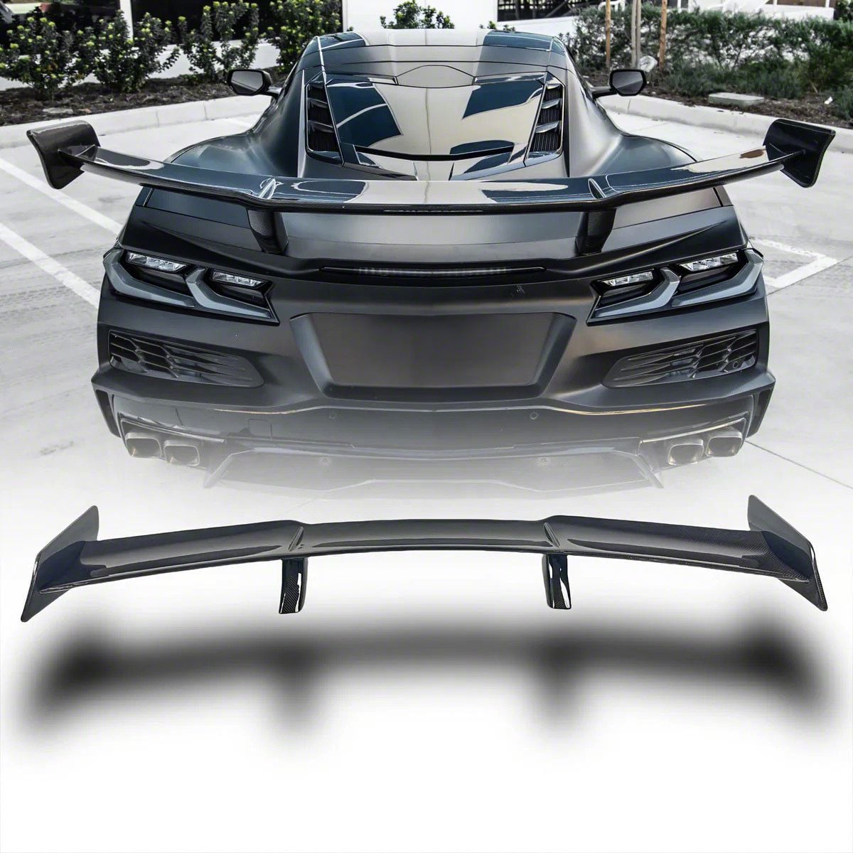 Type-ZR1 Style Spoiler; Carbon Fiber (23-26 Corvette C8 Z06)