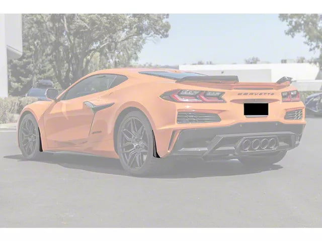 XL Extended Package Front and Rear Splash Guards; Carbon Fiber (23-26 Corvette C8 E-Ray, Z06)