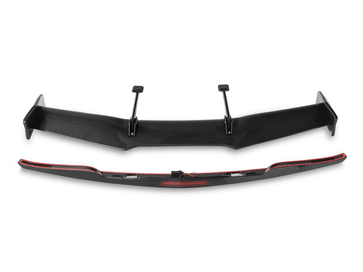ZR1 ZTK Conversion Package High Rear Spoiler; Carbon Fiber (14-19 Corvette C7 Grand Sport, Z06)