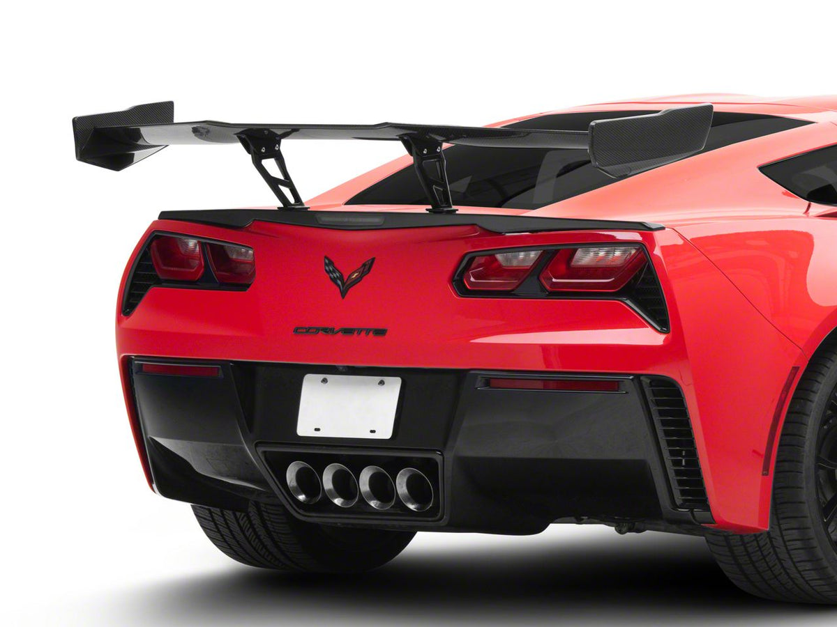 ZR1 ZTK Conversion Package High Rear Spoiler; Carbon Fiber (14-19 Corvette C7 Grand Sport, Z06)