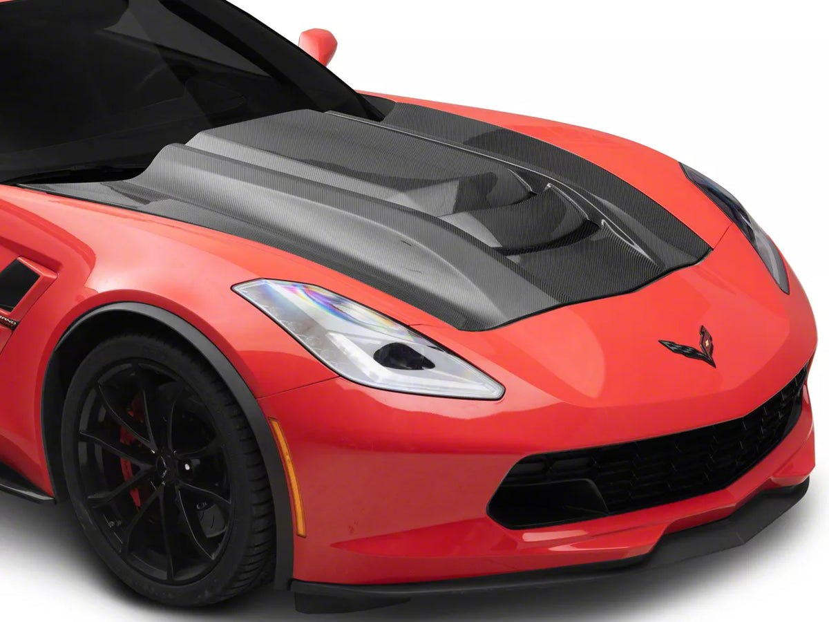 ZR1 Style Cowl Vented Extractor Hood Carbon Fiber for 2014-2019 Corvette C7