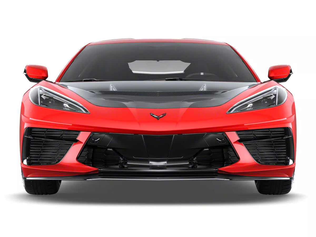 ZR1 Style Vented Extractor Hood; Double-Sided Carbon Fiber (20-26 Corvette C8)