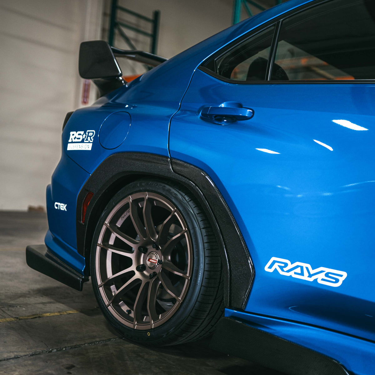 Carbon fiber rear door trim for 2022-2026 Subaru WRX