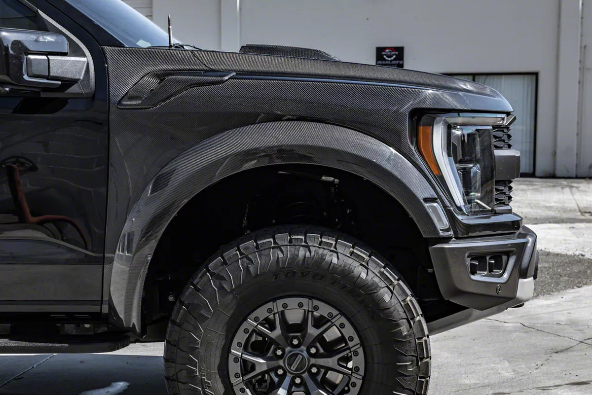 Front Fenders and Vents; Carbon Fiber (21-26 F-150 Raptor)