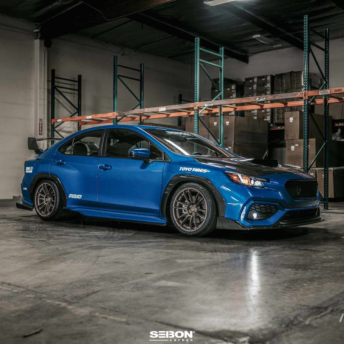 Carbon fiber front bumper trim for 2022-2026 Subaru WRX