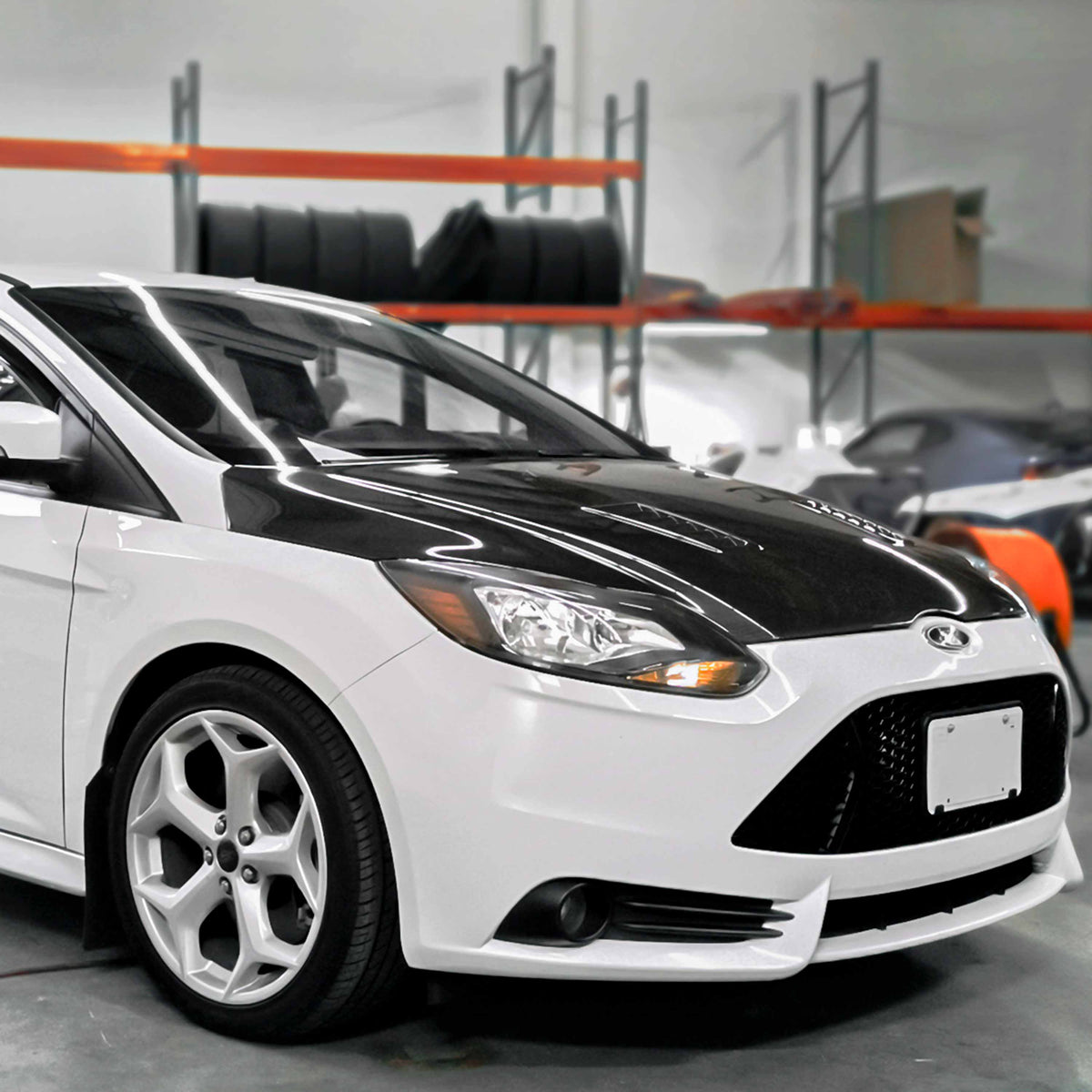 RS-Style Carbon Fiber hood for 2012-2014 Ford Focus