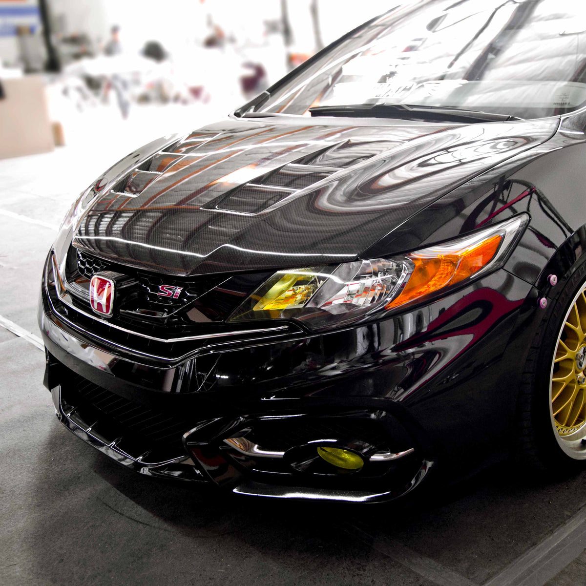 TS-Style Carbon Fiber hood for 2014-2015 Honda Civic Coupe