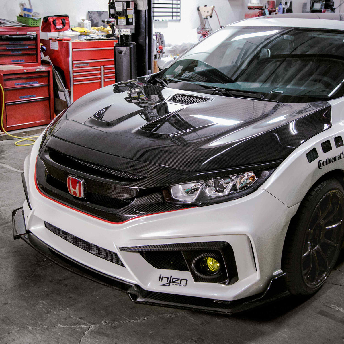 MR-Style Carbon Fiber hood for 2016-2021 Honda Civic Coupe/Sedan