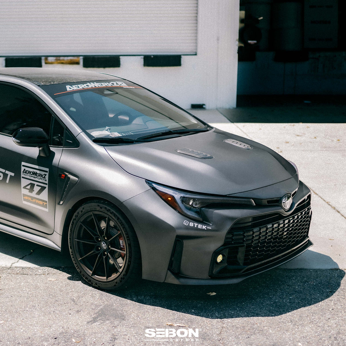 Dry Carbon Fiber Hood Vents for 2023-2026 Toyota GR Corolla - Gloss