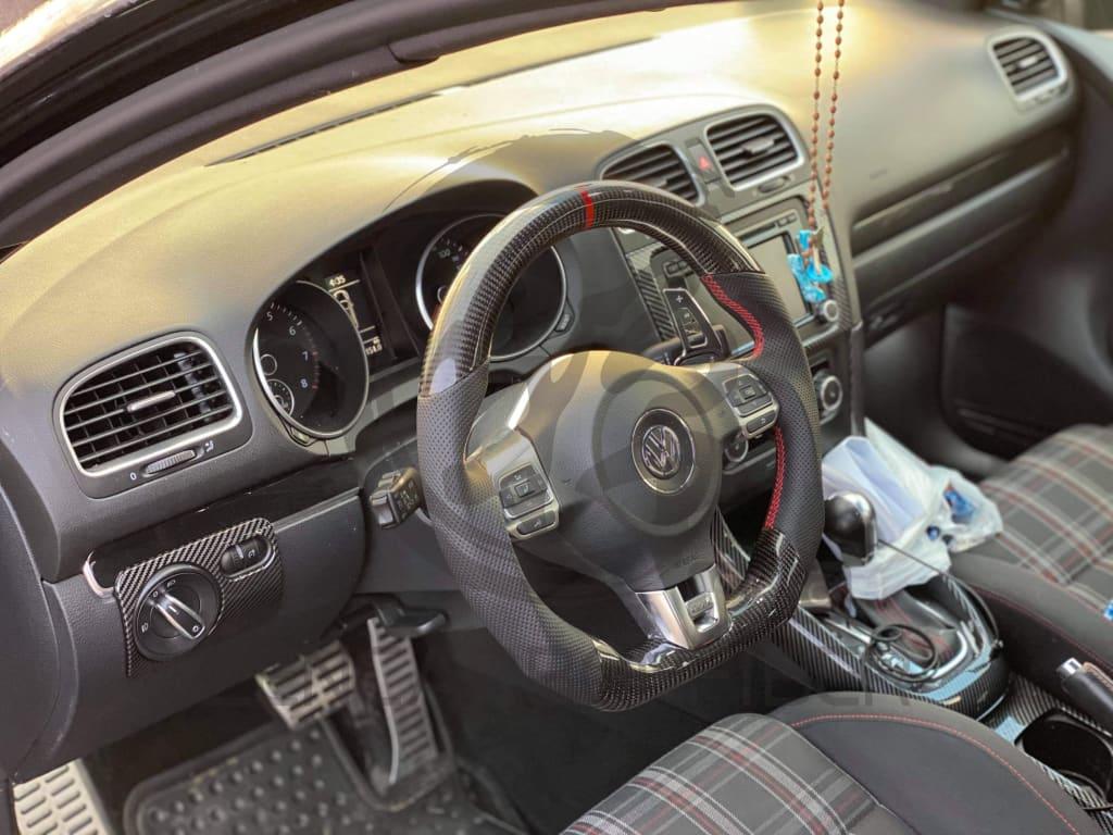 2010-2014 Volkswagen/VW MK6 Golf GTI/R/Jetta GLI Carbon Fiber Steering Wheel