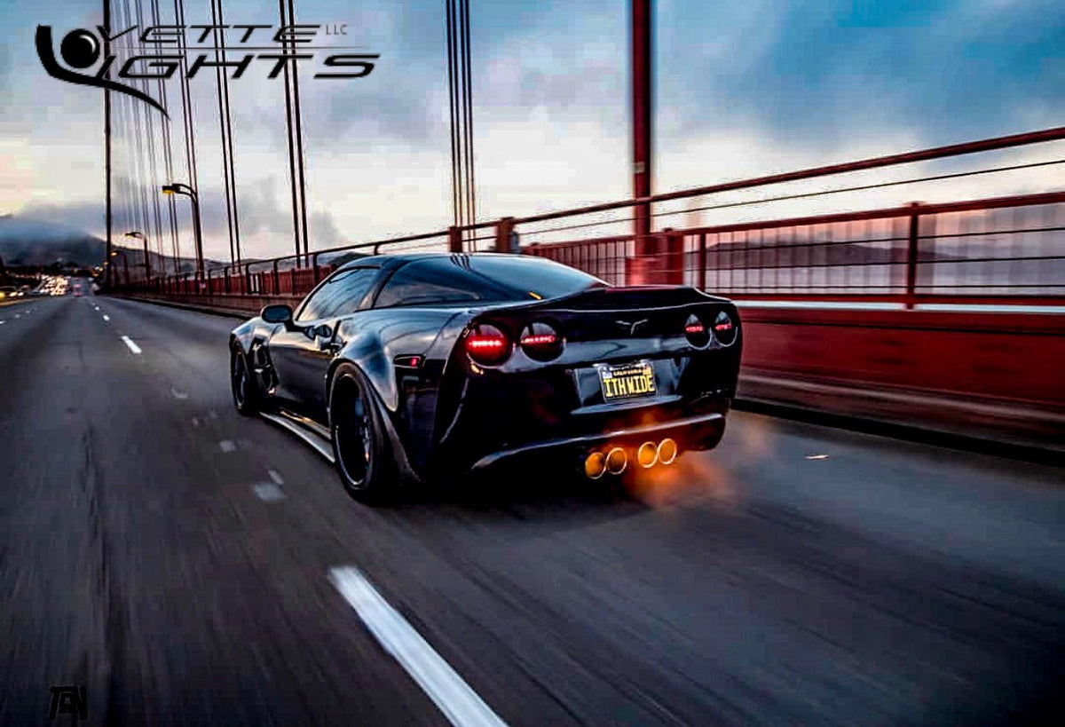2005-2013 C6 Corvette Midnight Onyx LED Tail Lights (Set)