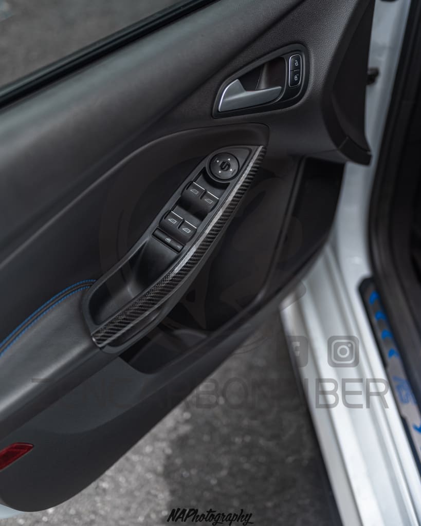 2012+ Ford Focus Carbon Fiber Door Handle Pull Trims/Door Spears Replacement (Pair of 2)