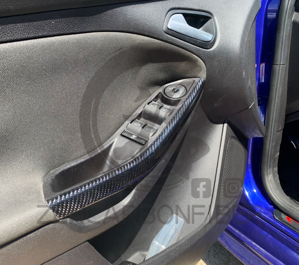 2012+ Ford Focus Carbon Fiber Door Handle Pull Trims/Door Spears Replacement (Pair of 2)