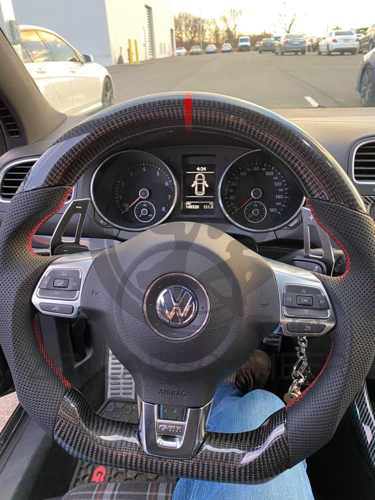 2010-2014 Volkswagen/VW MK6 Golf GTI/R/Jetta GLI Carbon Fiber Steering Wheel