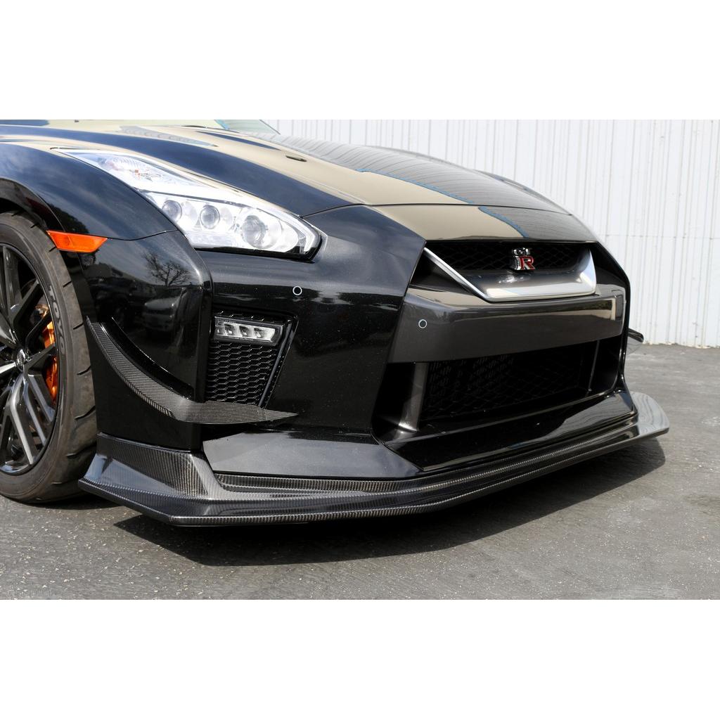Nissan GTR R35 2017-2022-Carbon Fiber Front Bumper Canards
