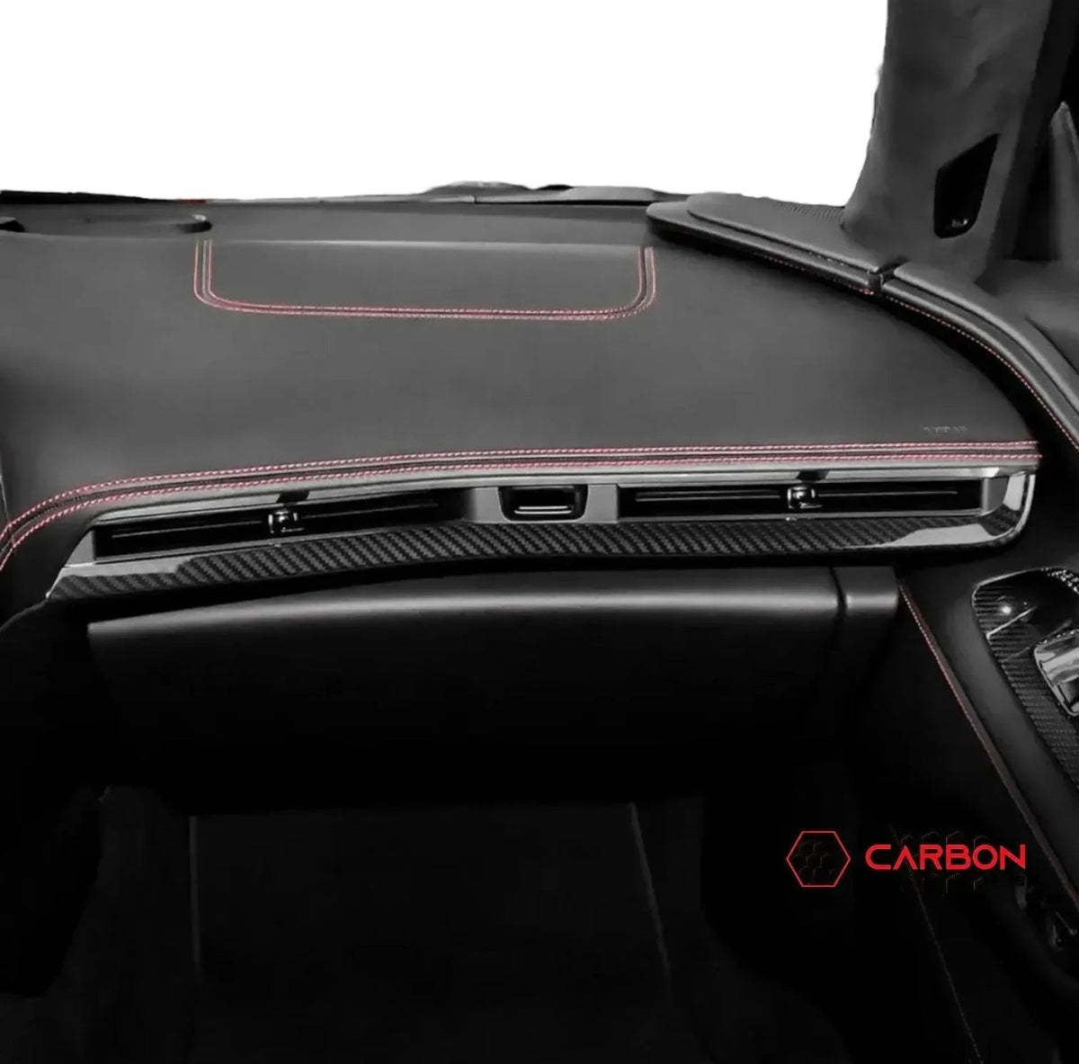 C8 Corvette Real Carbon Fiber Dash Chrome Trim Cover Kit | Interior Upgrade (2020–2025)