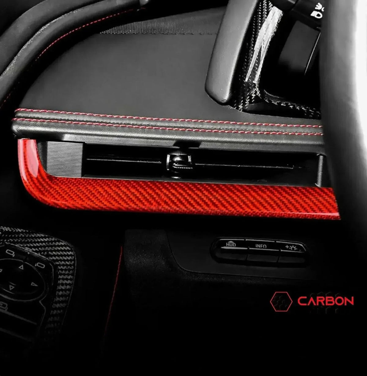 C8 Corvette Real Carbon Fiber Dash Chrome Trim Cover Kit | Interior Upgrade (2020–2025)