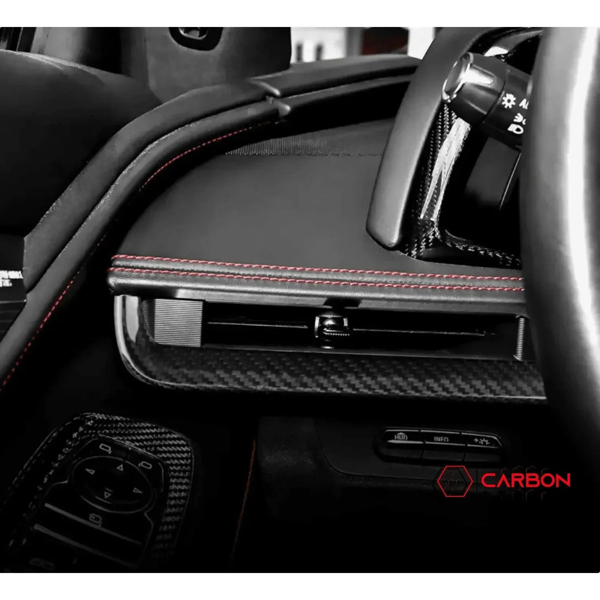 C8 Corvette Real Carbon Fiber Dash Chrome Trim Cover Kit | Interior Upgrade (2020–2025)