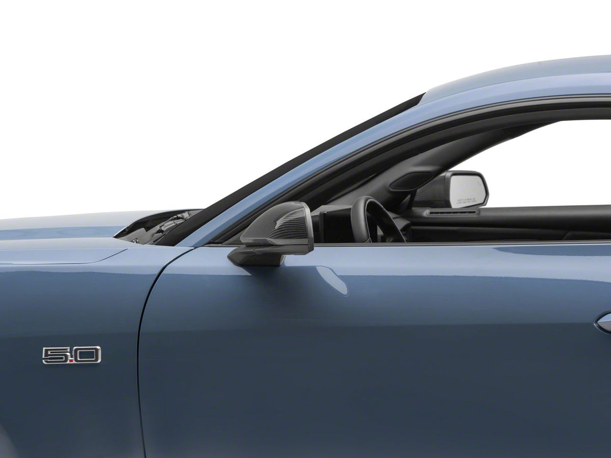 MMD Mirror Covers; Carbon Fiber (15-26 Mustang)