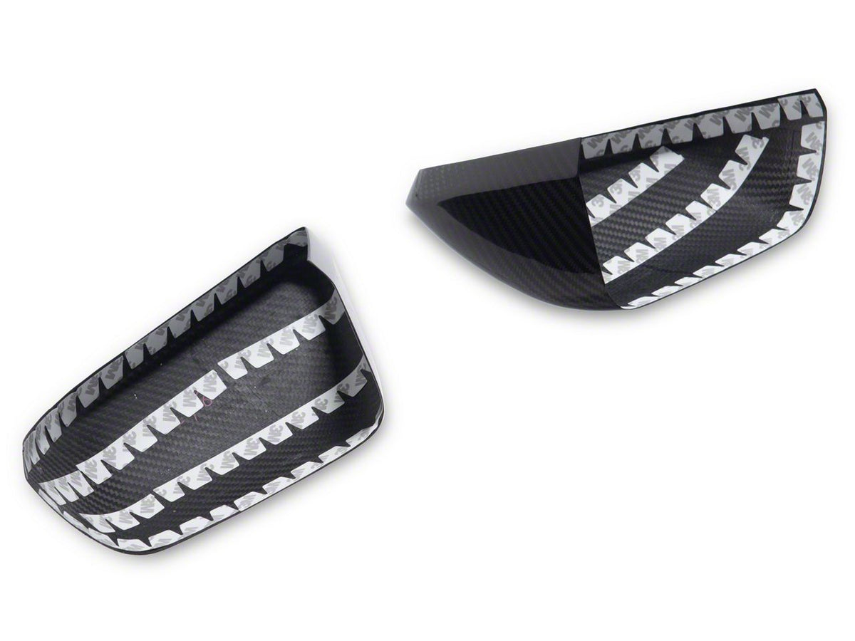 MMD Mirror Covers; Carbon Fiber (15-26 Mustang)