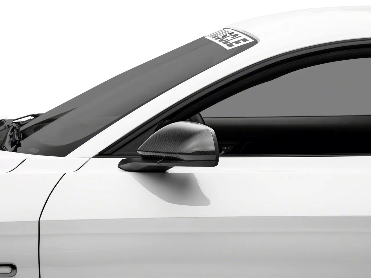 MMD Mirror Covers; Carbon Fiber (15-23 Mustang w/o Mirror Signals)