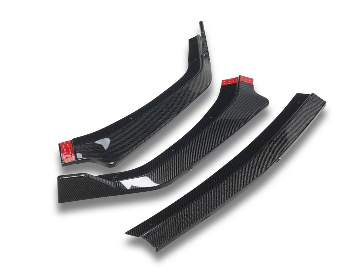 MMD 3-Piece Chin Spoiler; Carbon Fiber (24-26 Mustang GT, EcoBoost)