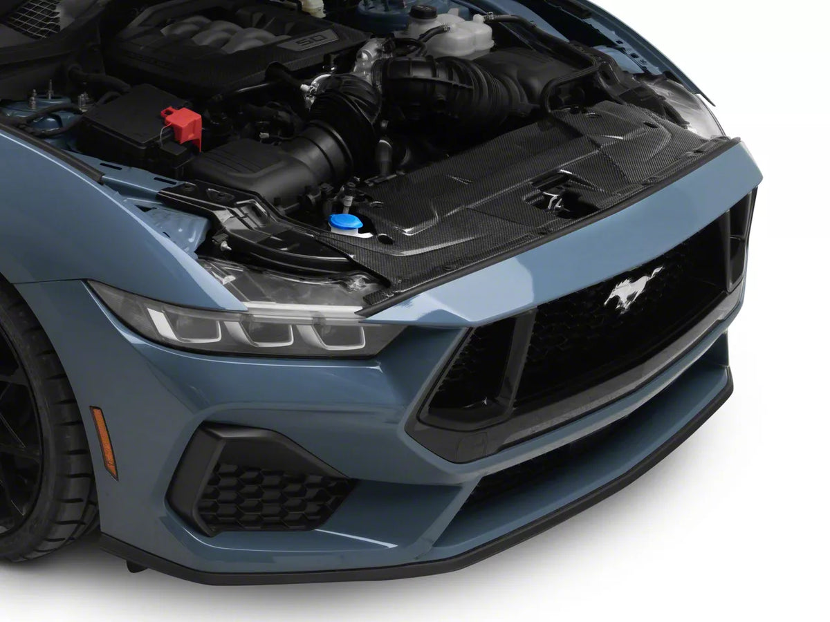 MMD Radiator Cover; Carbon Fiber (24-26 Mustang)