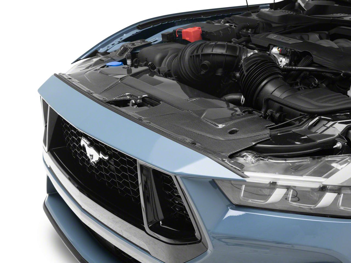 MMD Radiator Cover; Carbon Fiber (24-26 Mustang)