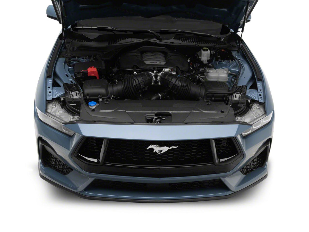MMD Radiator Cover; Matte Carbon Fiber (24-26 Mustang)