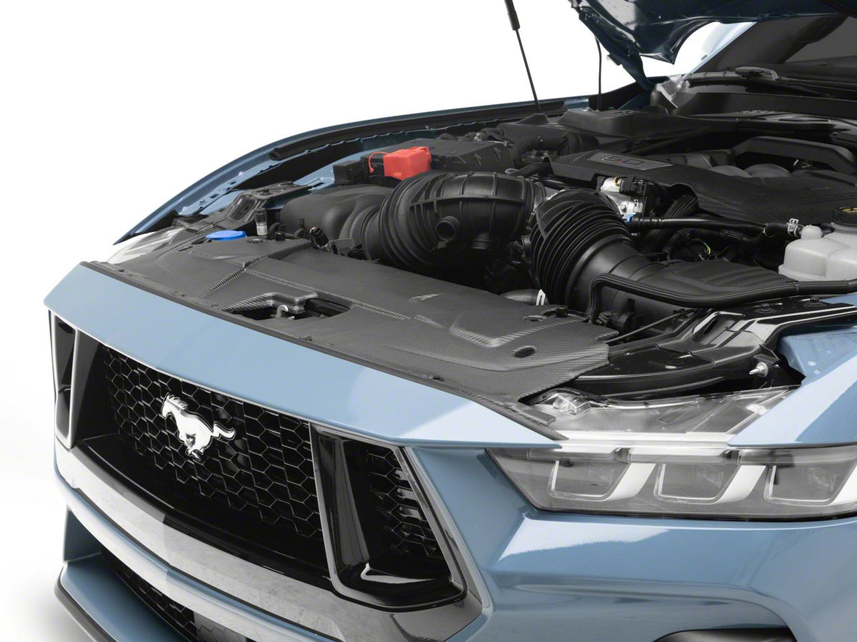 MMD Radiator Cover; Matte Carbon Fiber (24-26 Mustang)