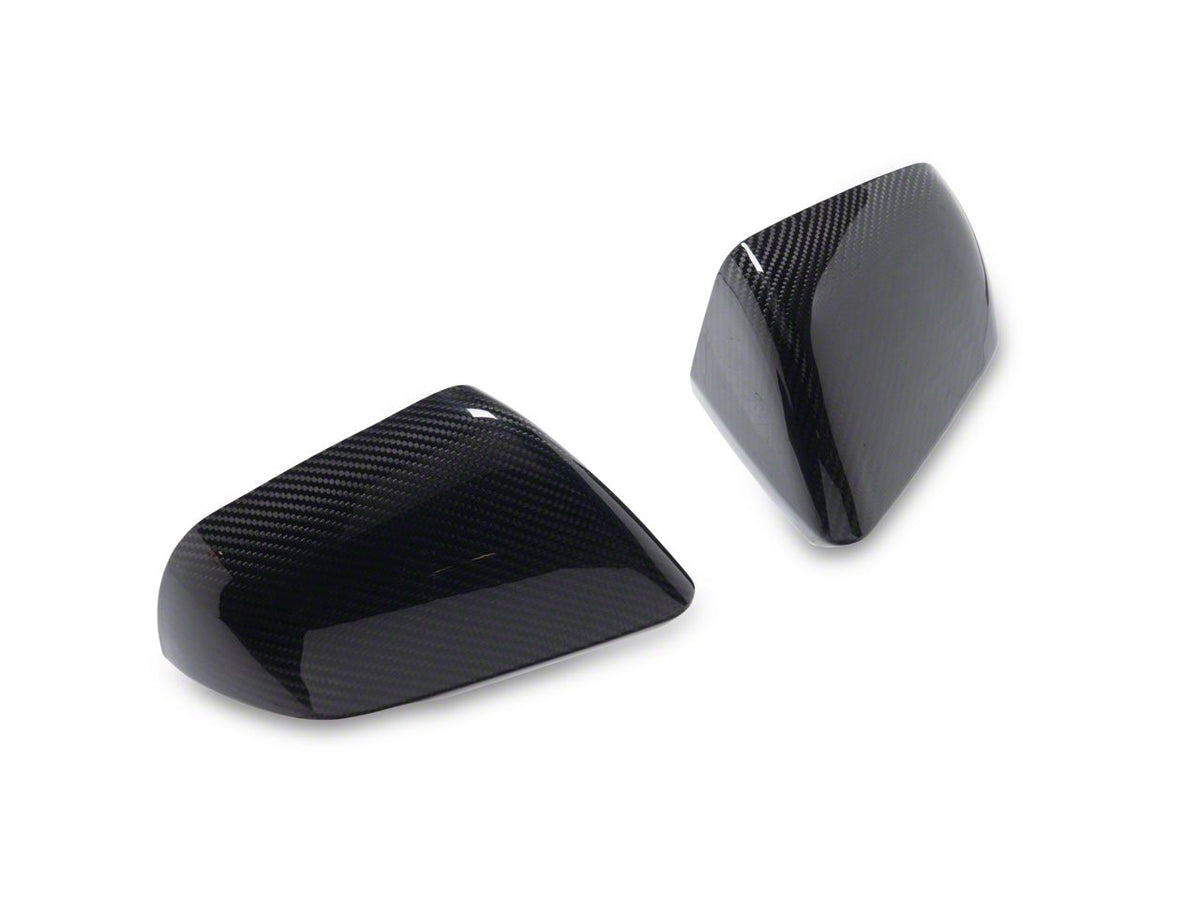 MMD Side Mirror Covers with Light Cutout; Carbon Fiber (15-26 Mustang)