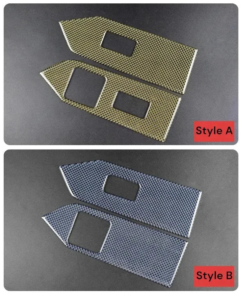 Reflective Carbon Fiber Window Switch Trim Overlay For Mustang 2010-2014