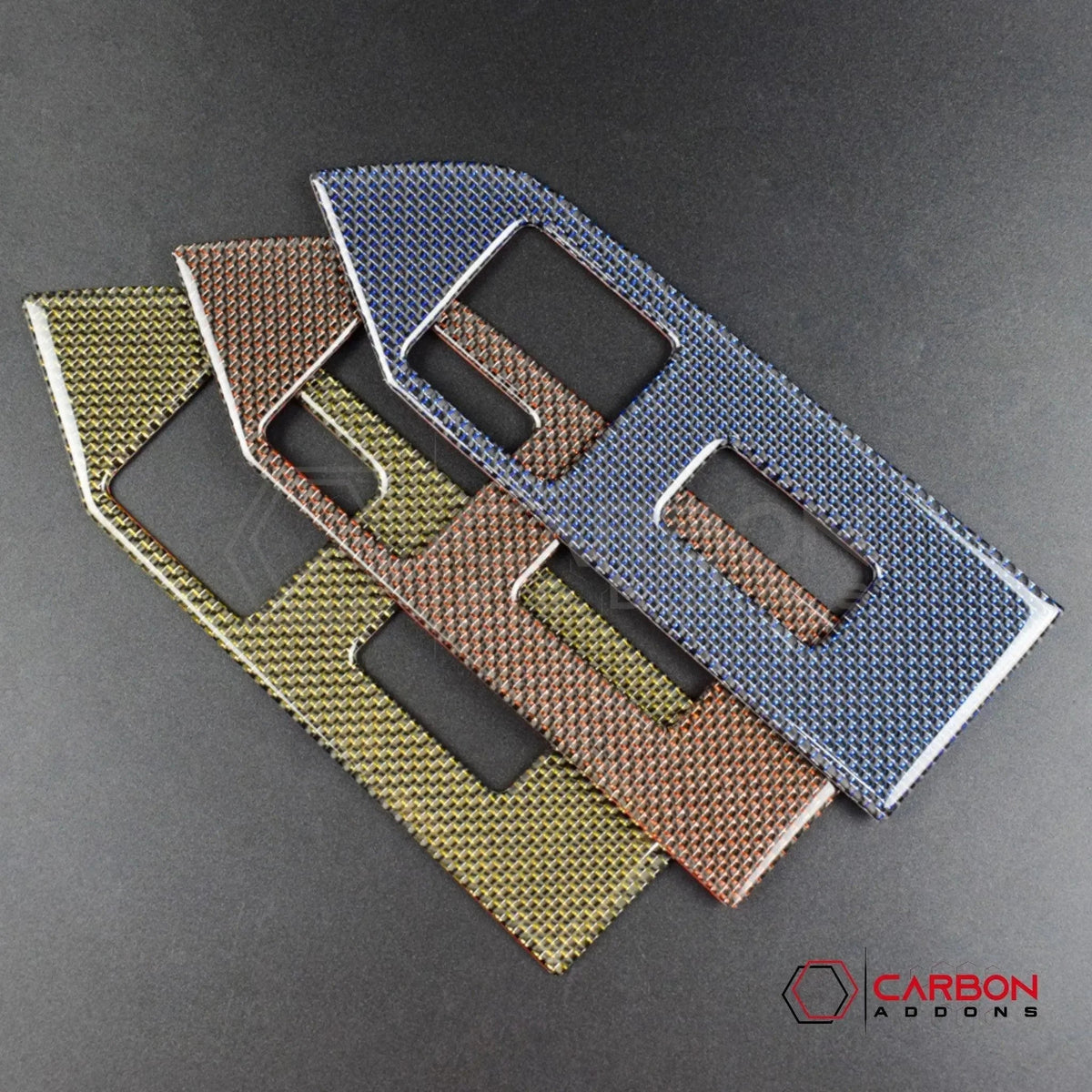 Reflective Carbon Fiber Window Switch Trim Overlay For Mustang 2010-2014