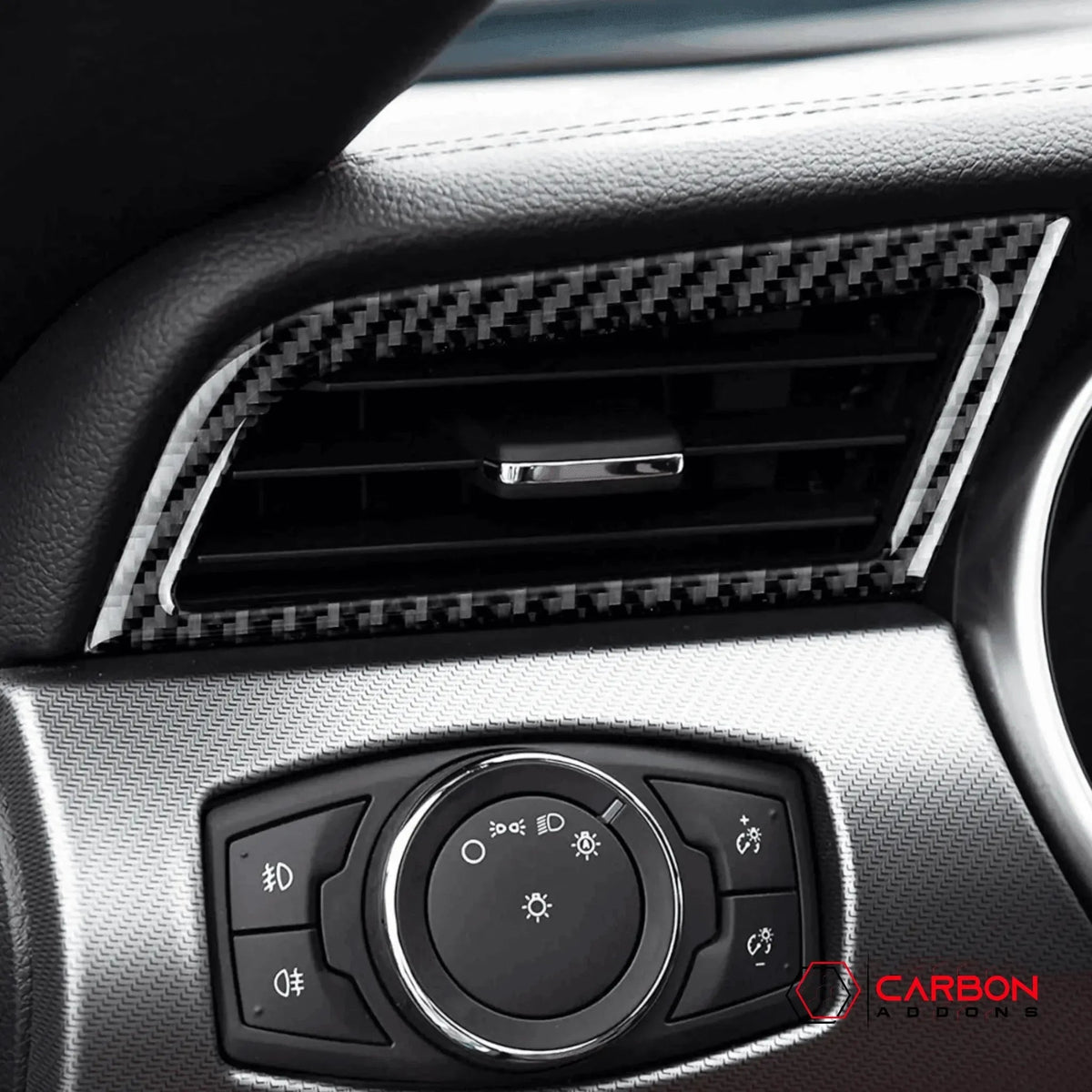 Carbon Fiber AC Outlet Trim Overlays for Mustang 2015-2023