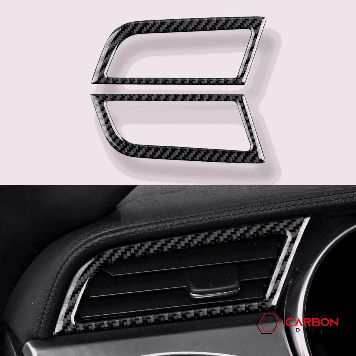 Carbon Fiber AC Outlet Trim Overlays for Mustang 2015-2023