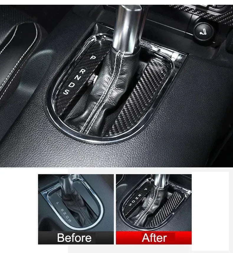 Carbon Fiber Automatic Gear Shift Bezel Cover for Mustang 2015-2023