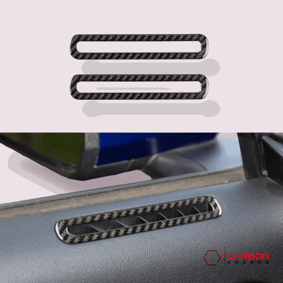 Carbon Fiber Door A/C Vent Trim Overlays for 2015–2023 Ford Mustang