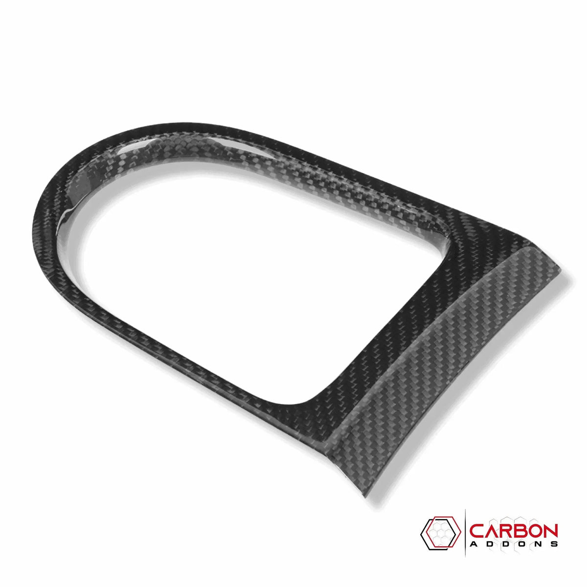 Carbon Fiber Gear Shift Bezel Chrome Trim Cover for Mustang 2015-2023