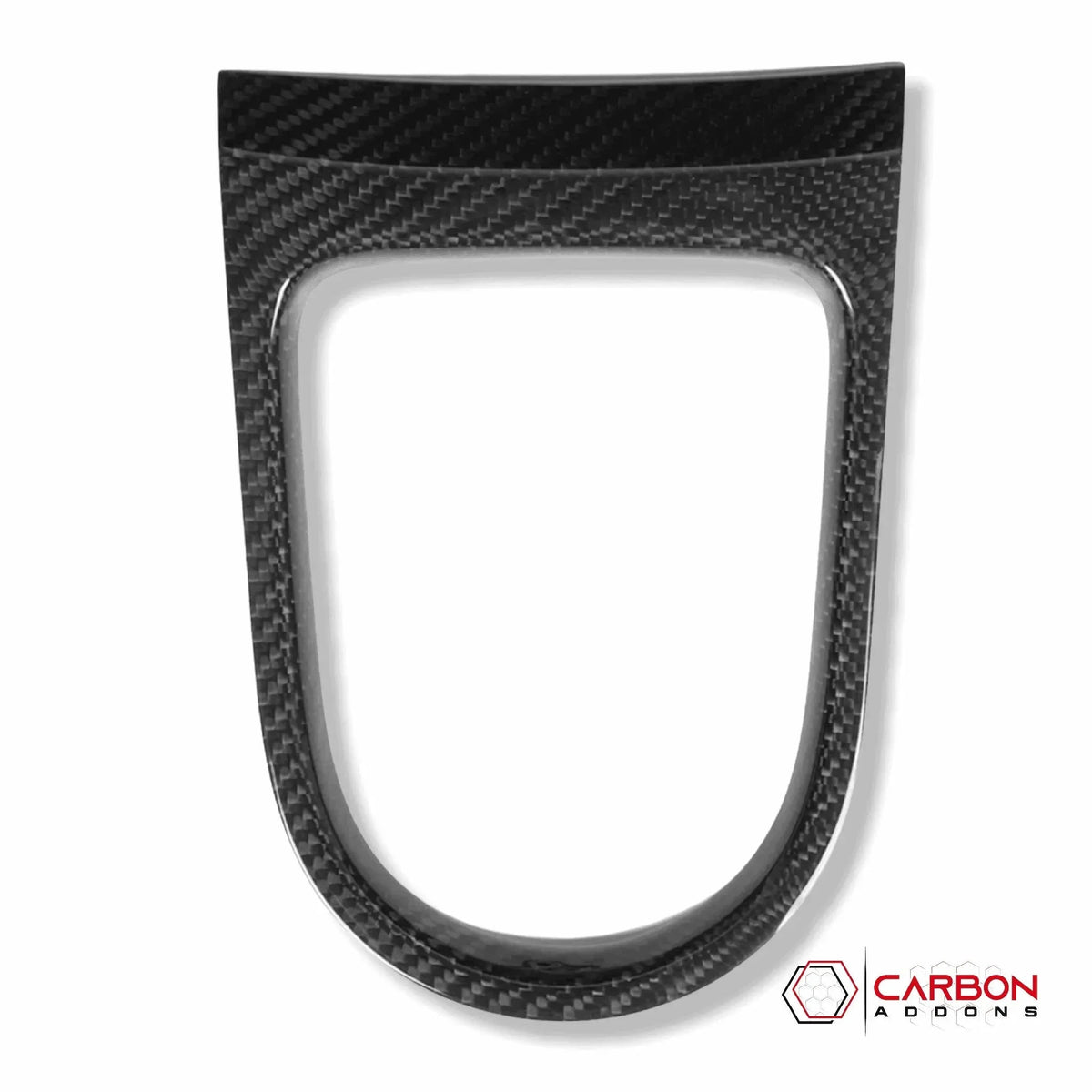 Carbon Fiber Gear Shift Bezel Chrome Trim Cover for Mustang 2015-2023