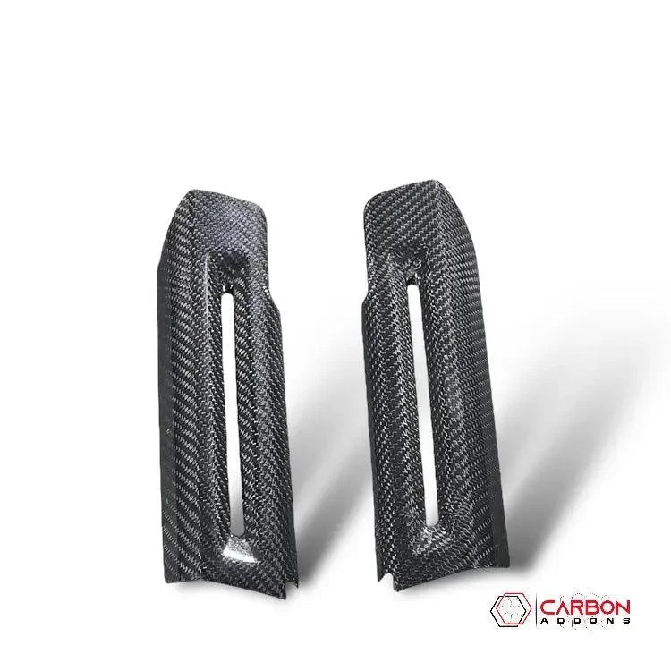 Carbon Fiber interior door chrome trim delete cover for Mustang 2015-2023