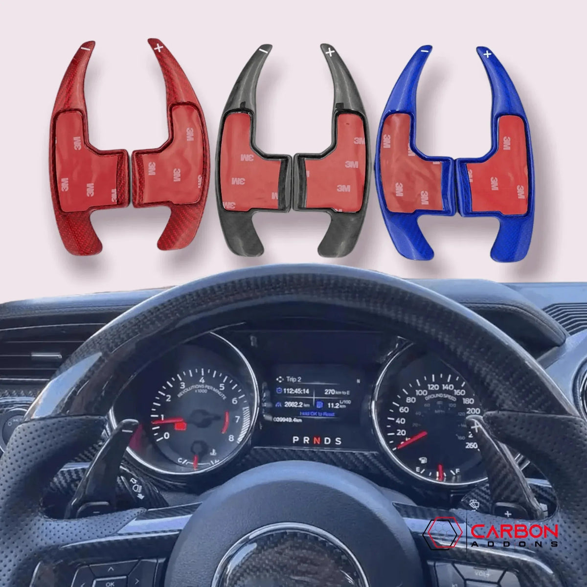 Carbon Fiber Paddle Shifter Extensions for Mustang 2015-2023
