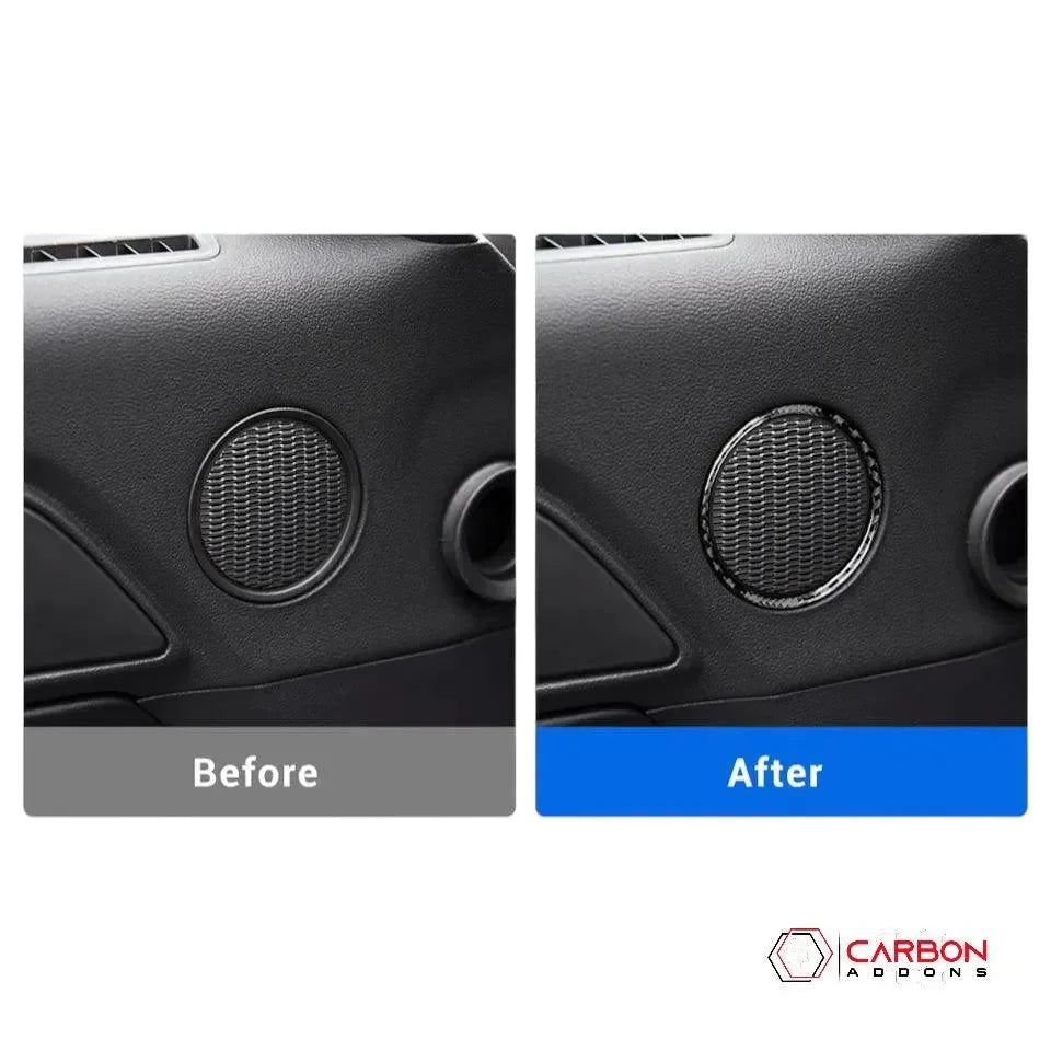 Carbon Fiber Speaker Outer Trim Overlay for 2015–2023 Ford Mustang