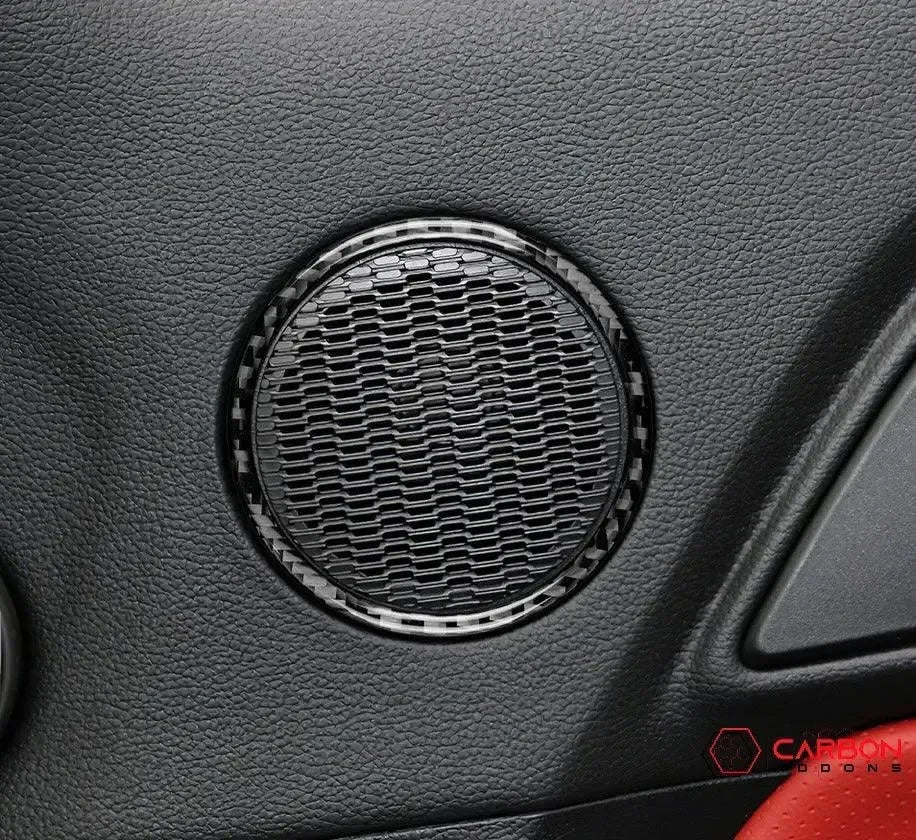 Carbon Fiber Speaker Outer Trim Overlay for 2015–2023 Ford Mustang
