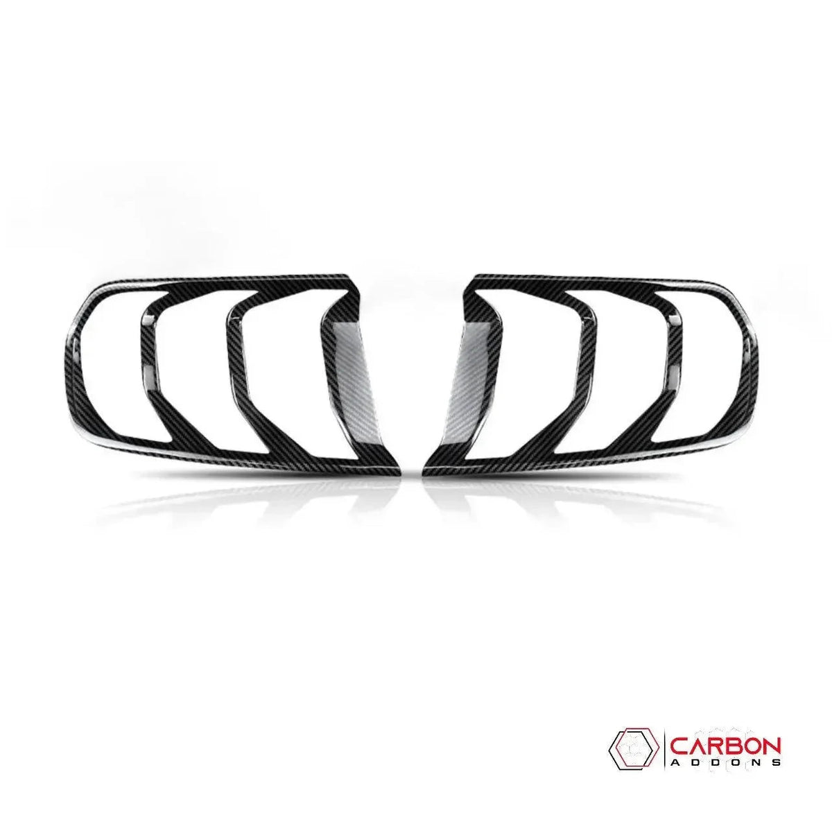Exterior Carbon Fiber Taillight Trim Covers for 2015–2023 Ford Mustang