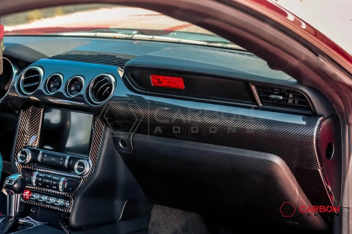 Hard Carbon Fiber Dashboard Cover For Mustang 2015-2023