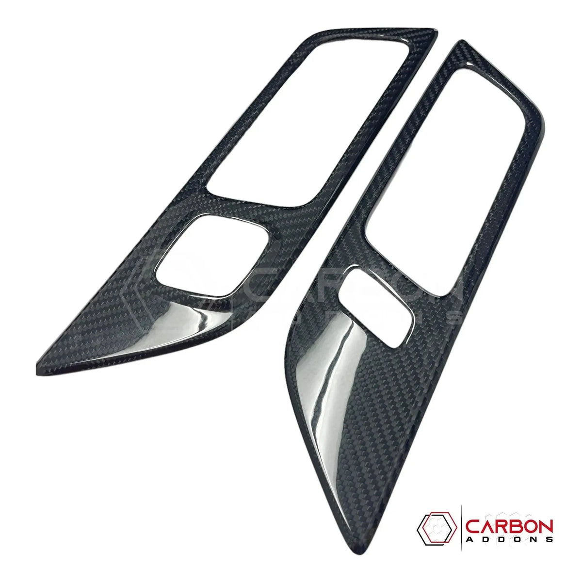 Hard Carbon Fiber Interior Door Handle Trim Covers for 2015–2023 Ford Mustang