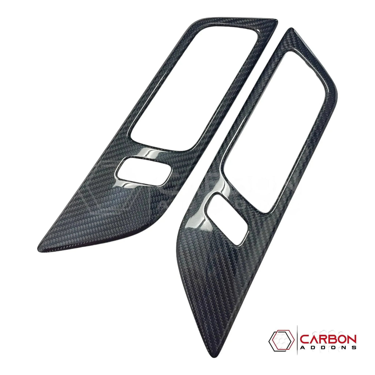 Hard Carbon Fiber Interior Door Handle Trim Covers for 2015–2023 Ford Mustang